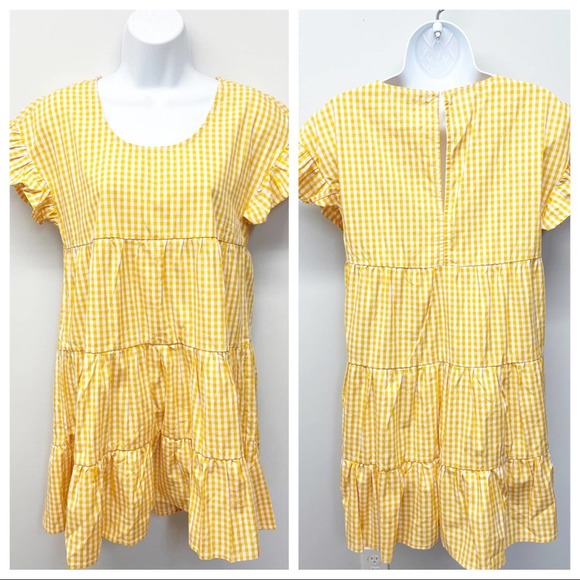 Romeo + Juliet Couture Gingham Mini Dress Medium - Picture 12 of 16